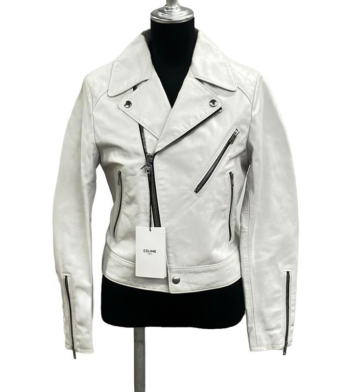 Celine Calfskin Leather Double Riders Jacket Women's Size 36 (S) Celine