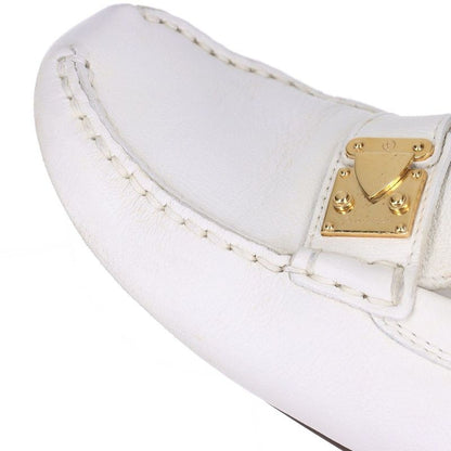 Louis Vuitton 02 Monte Carlo Leather Driving Shoes Women's 34 Td0052 White Made