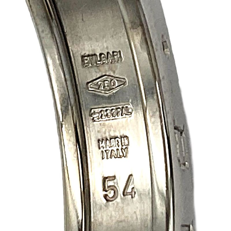 Bulgari Bvlgari Bee Zero One 1 Band Ring #54 18K White Gold 75g White Togo Old