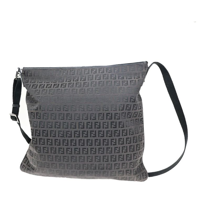 Fendi Shoulder Bag Zucca Pattern Canvas Leather Brown 32ka326