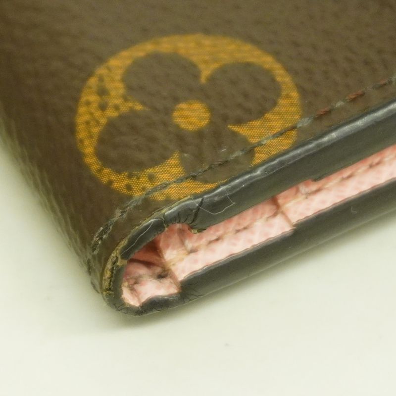 Louis Vuitton Monogram Portefeuille Zoe M62933 Brown Rose Ballerine Women's