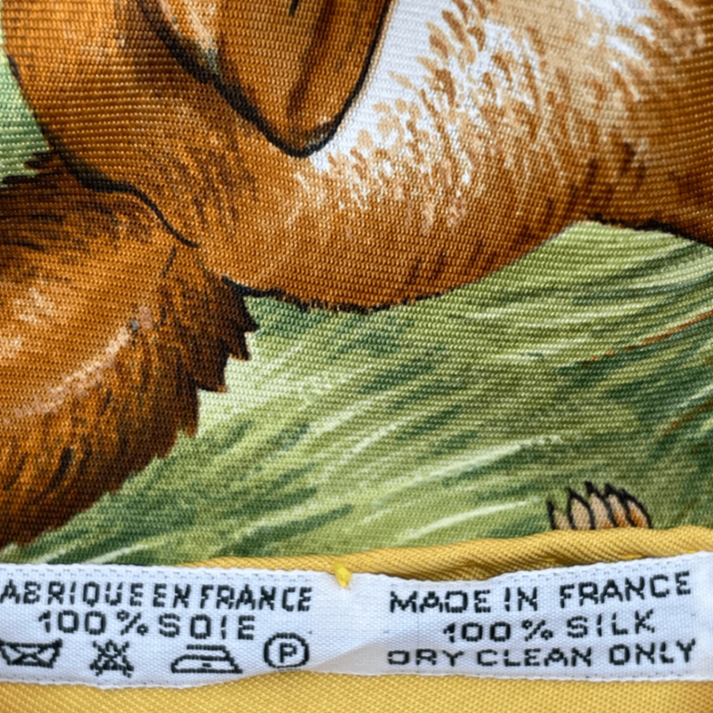 Hermes Carre 90 Les Quatre Saisons Four Seasons Silk Scarf Yellow