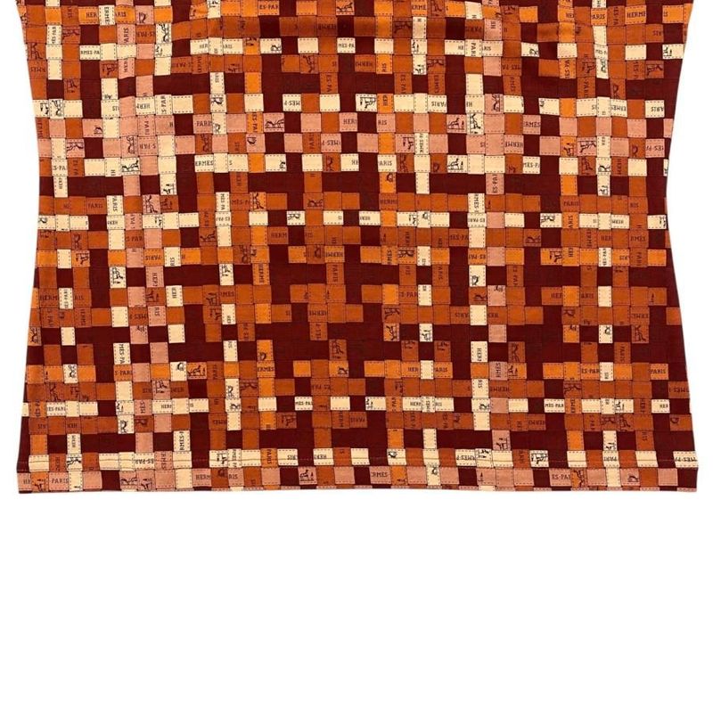 Hermes Short Sleeve T-Shirt Bolduc Check Micro 5e4645dk 36 Size Cotton Logo