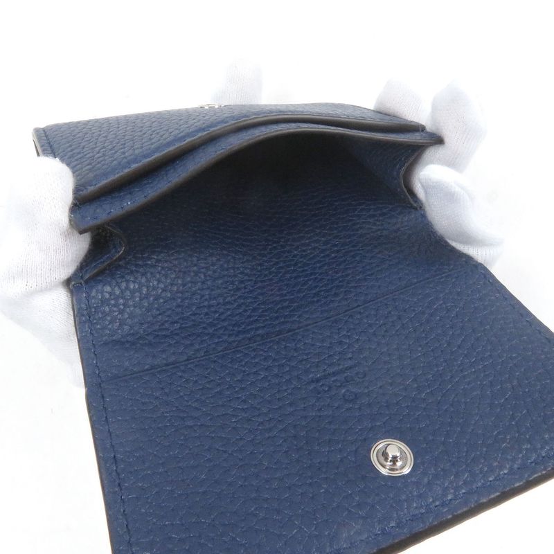 Gucci 771152 Logo Silver Hardware Bifold Leather Card Case Business Card Holder