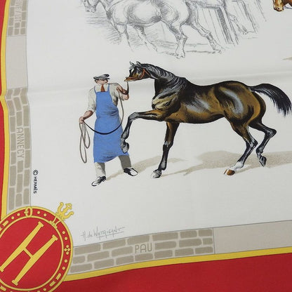 Hermes Scarf Carre90 100% Silk LES Haras Nationaux National Stallion Breeding