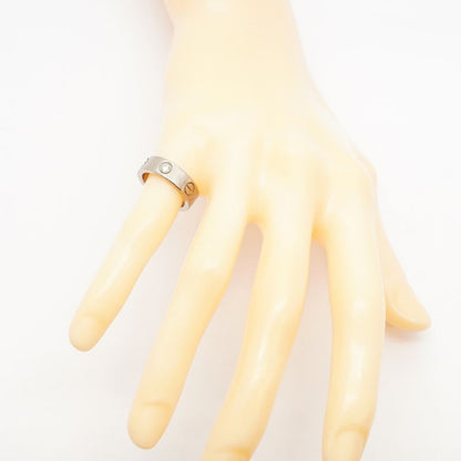 Cartier Ring Love 3PD 18K White Gold White Togo Old Diamond #49 Ladies