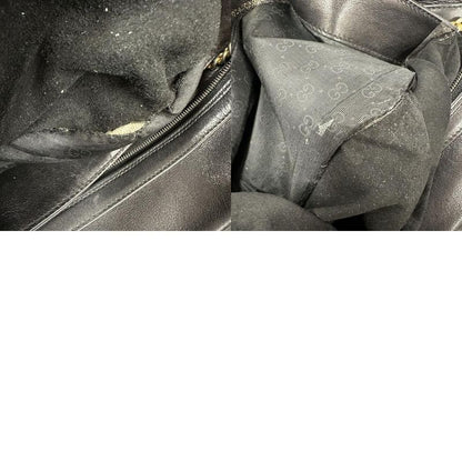 Gucci 004 109 Shoulder Bag Chain Shoulder Leather Black Women Men Vintage