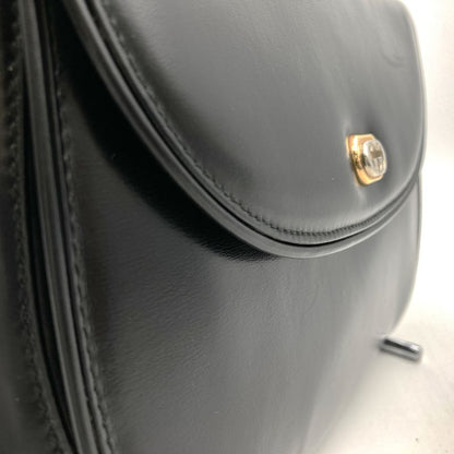 Gucci Handbag Black Leather Ladies Men Fashion Branded