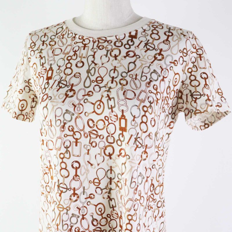 Hermes 23SS 3h4514dr Do Re Boucles Do Re Boucles 100% Cotton Short Sleeve