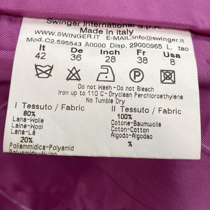 Fendi Jeans Jacket Size IT 42 Women - 595543 Blue And Pink Denim Collarless