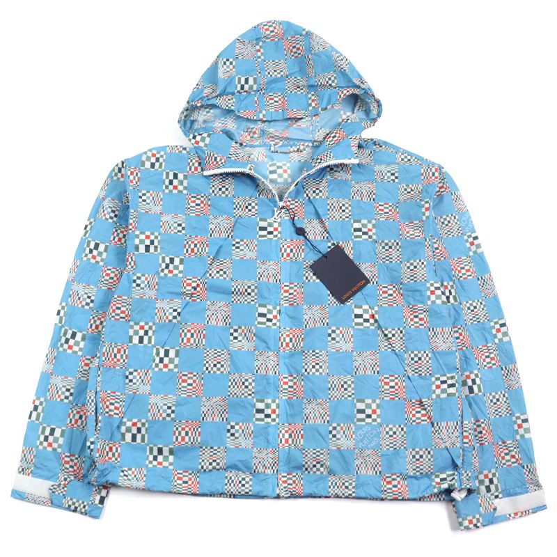 Louis Vuitton 21SS Hkb85w Distorted Damier LV Logo Zipper With Drawcord