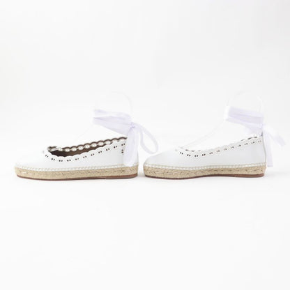 Hermes Guapa Chaine D'ancre Espadrilles Leather Shoes White 36 With Box And