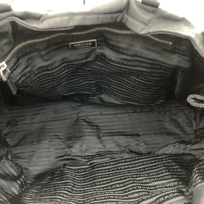 Prada Tote Handbag Black Nylon Tessuto Women Men Fashion Vintage