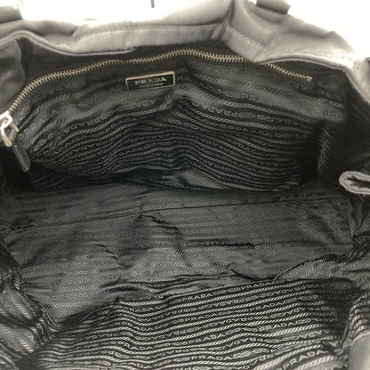 Prada Tote Handbag Black Nylon Tessuto Women Men Fashion Vintage