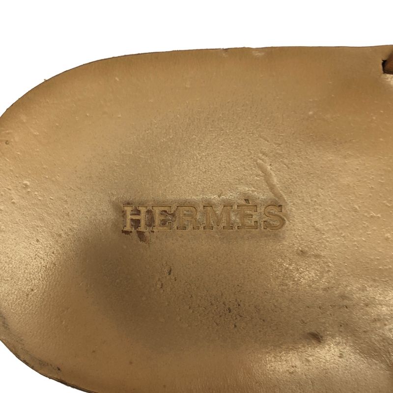 Hermes Estival Thong Leather Flip Flops Nc2218402 Brown 42