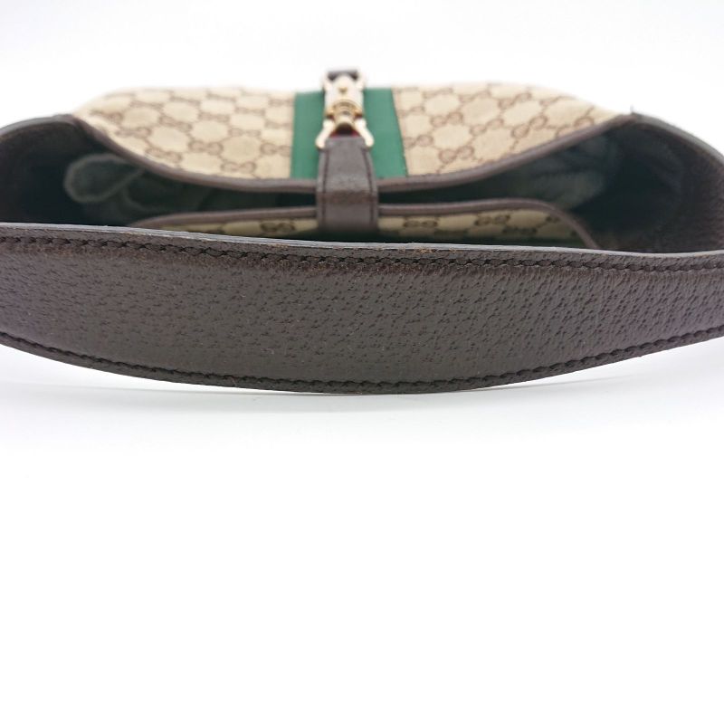 Gucci Hobo New Jackie Sherry Line GG Canvas Handbag Leather Beige Brown