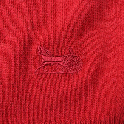 Celine 2a65p152i 100% Cashmere Sulky Embroidery Crew Neck Short Sleeve Knit