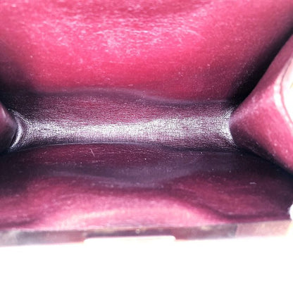 DIOR Pouch Red Gold And Beige Canvas Trotter Clasp Small Pouch Women's