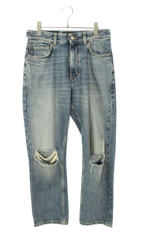 Balenciaga 745149 Thw25 Crushed Denim Pants Women's XXS