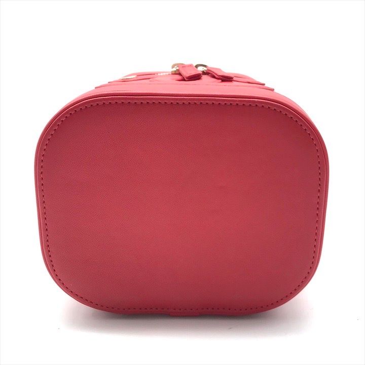 Chanel CC Logo Quilted 2-Way Vanity Hand Chain Shoulder Bag Crossbody Red
