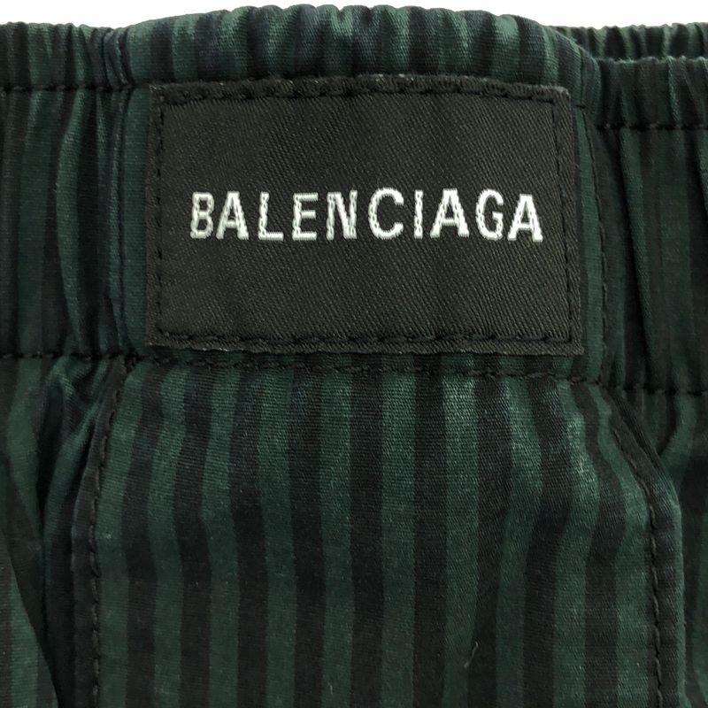 Balenciaga 19aw Striped Cotton Long Pants 534295 Tfm07 Green 46
