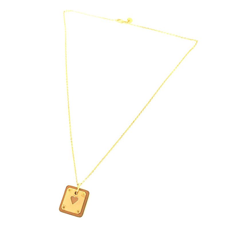 Hermes Necklace As De Coeur PM Metal Brown