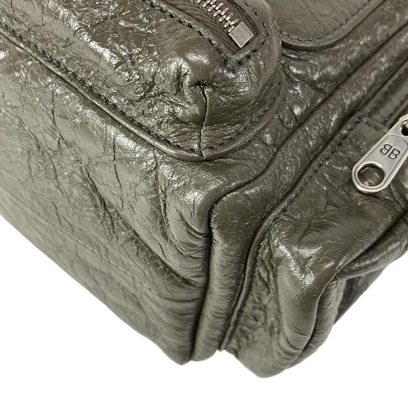 Balenciaga Shoulder Bag Super Busy Small Thing Bag 702167 Khaki Lambskin