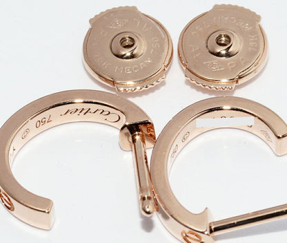 Cartier Earrings 18K Pink Gold Mini Love Earrings Hoop Earrings B80290
