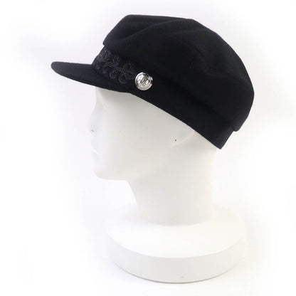 Hermes Cabourg En Finesse 100% Wool Logo Button Logo Patch Casket Black 59 Made