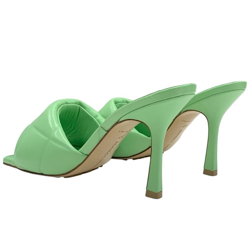 Bottega Veneta Lido Sandals Shoes Leather Light Green Mules Intrecciato