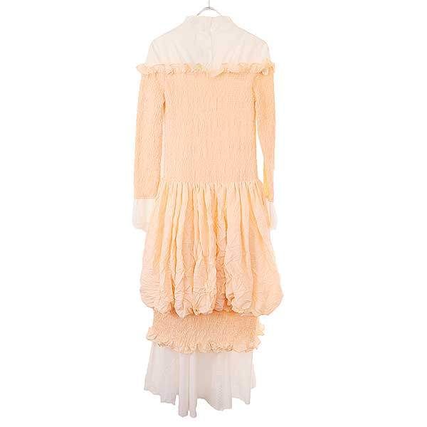 Loewe 20ss Smock Dress Wrinkle Pleats Layered Dress S2106050fa Pinkish & White