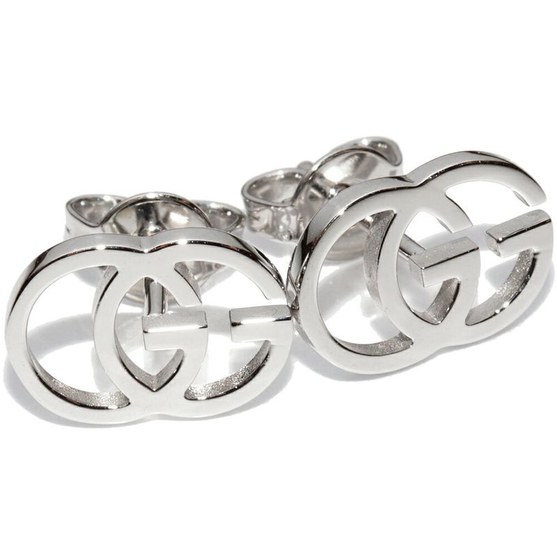 Gucci Earrings 18K White Gold GG Studded Earrings Online Limited 094074 J8502