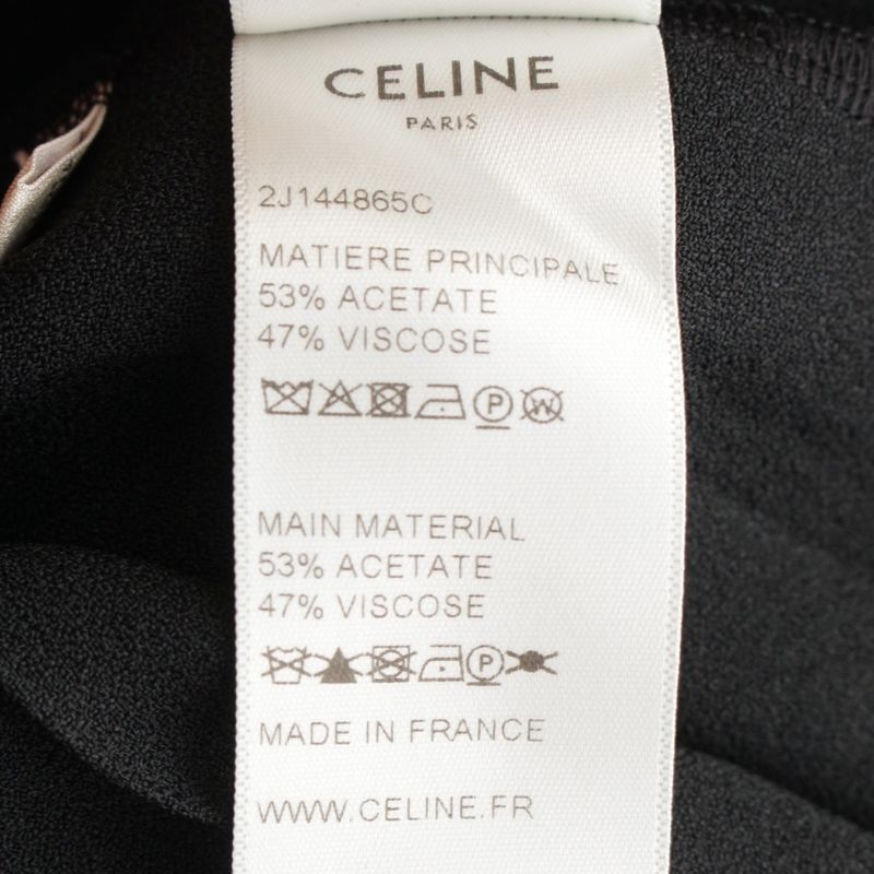 Celine 20SS Acetate Rayon Pleated Skirt 2j144865c Black 40