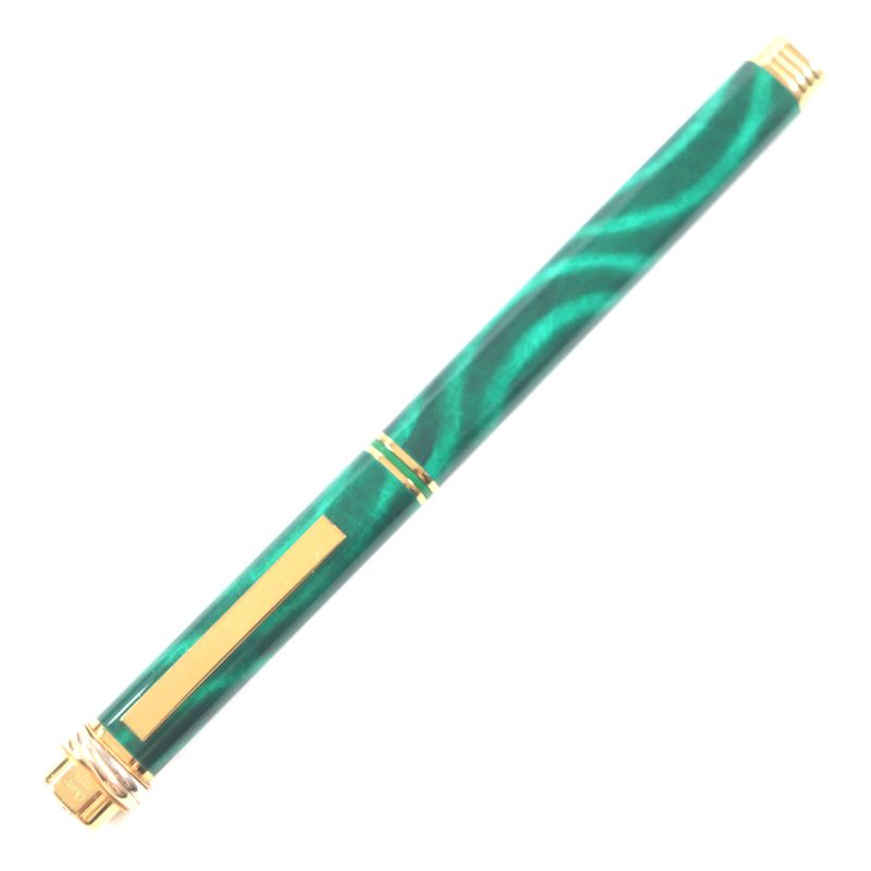 Cartier Vintage Malachite Trinity De Cartier Very Rare Marbled Cap Ballpoint