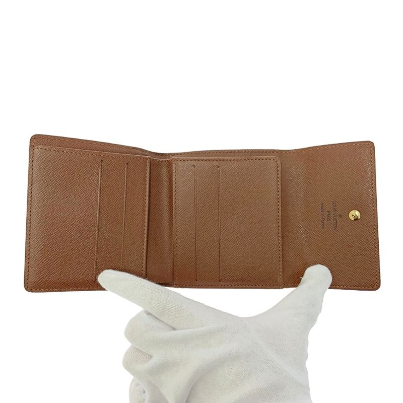 Louis Vuitton M61654 Monogram PVC Portefeuille Elise Brown 403621 Folding Wallet