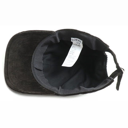 Loewe Anagram Patch Cap Dark Brown K820358x22 ONE SIZE Corduroy Unisex Preowned