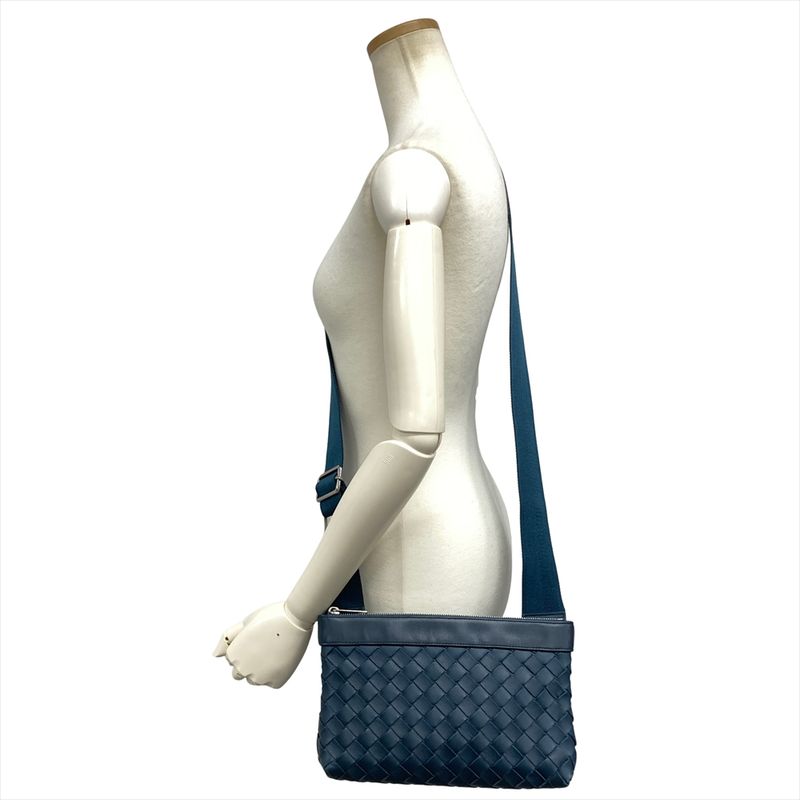 Bottega Veneta Intrecciato Duo Shoulder Bag Calfskin Green Silver Hardware