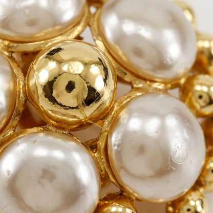 Chanel Vintage Gold Plated And Faux Pearl 25 Ladies 54.3g Earring