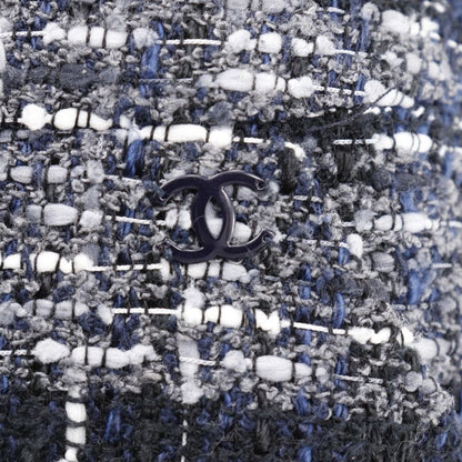 Chanel Tweed 05P P26088v16545 Cotton And Nylon Black/navy Blue Ladies Skirt