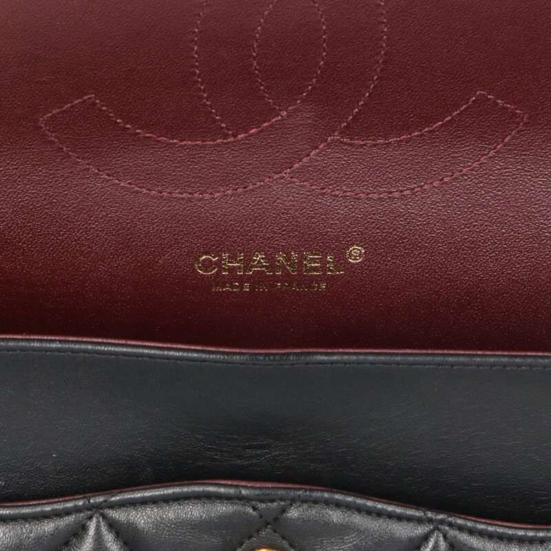 Chanel Deca Matelasse 30 Double Flap Lamb Skin Shoulder Bag Men's