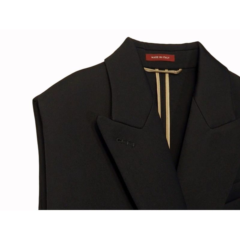 Gucci Wool Long Vest Long Gilet Outerwear Women's Double Breasted