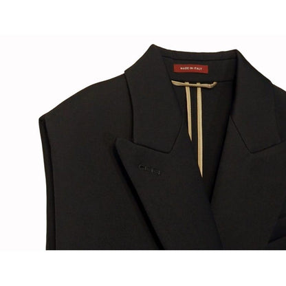 Gucci Wool Long Vest Long Gilet Outerwear Women's Double Breasted