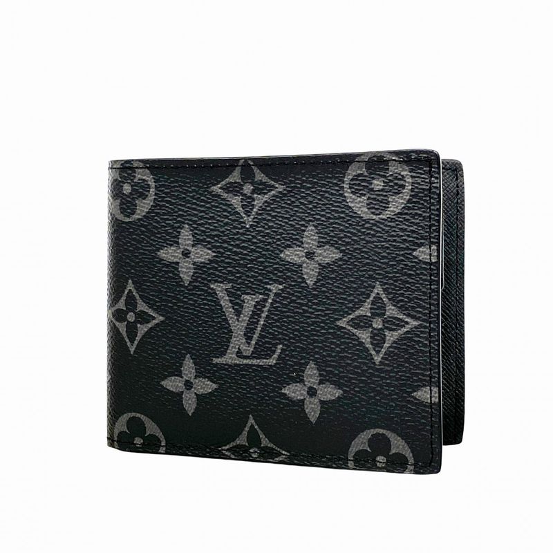 Louis Vuitton Wallet Monogram Eclipse Portefeuille Marco NM M62545 Black Men's
