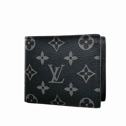 Louis Vuitton Wallet Monogram Eclipse Portefeuille Marco NM M62545 Black Men's