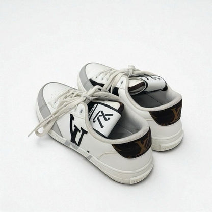 Louis Vuitton Charlie Line Monogram Sneakers Shoes Leather White Gray Black