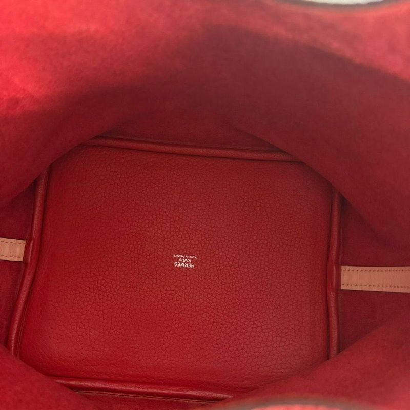 Hermes Picotin Lock Touch MM Rouge Tomato Rose Eglantine Taurillon Clemence