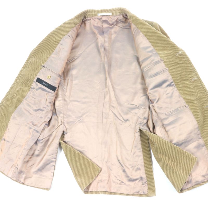  Gucci Tom Ford Period Logo Buttons Corduroy Single Jacket Tailored Jacket