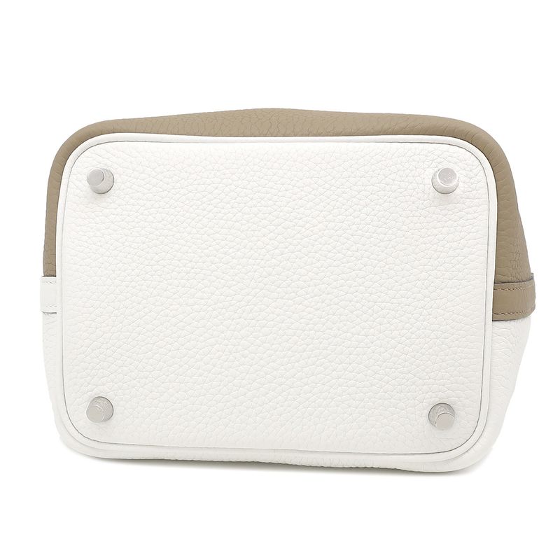 Hermes Handbag Picotin Lock PM Cazac 2 Taurillon Clemence Beige Marfa X New