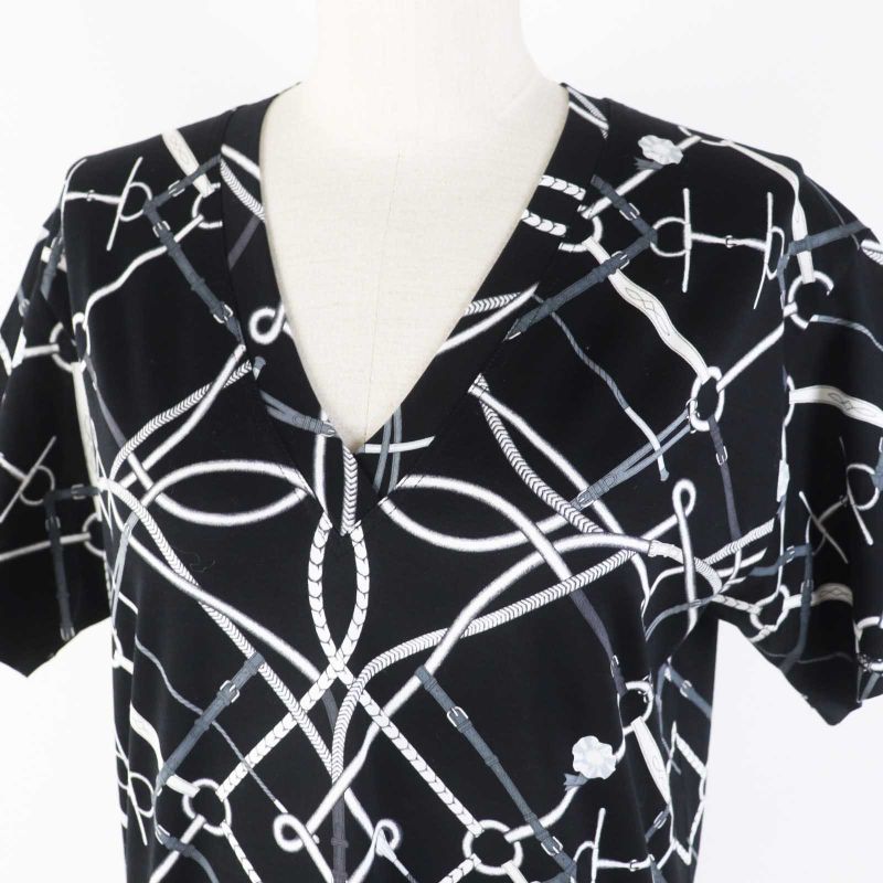 Hermes 21SS Parcours SANS Faute Perfect Course Cotton V-neck Short Sleeve