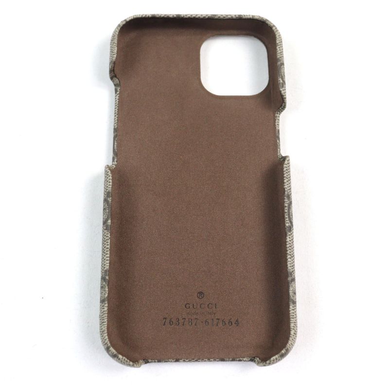 Gucci 763787 GG Supreme Canvas Current Ophidia GG Logo Iphone 15 Case Beige